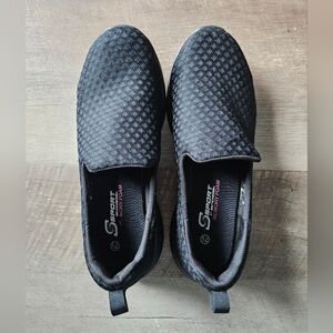 Sport By Sketchers Memory Foam Slip On Sneakers In Black